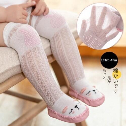 Baby Shoes Boys Girls Infant Toddler Crib Shoes Anti-Slip Soft Bottom Anti-mosquito Long Knee Socks Shoes