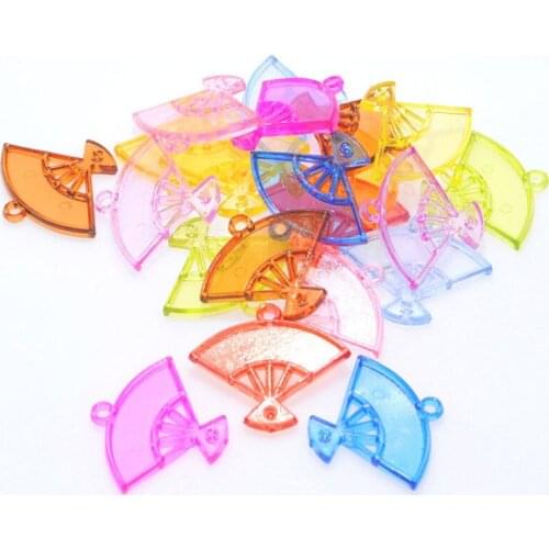 Wholesale 390pcs Colorful Acrylic Fun Shape Necklace Pendants DIY Jewelry Findings Girls Ornament Accessory Charms 32x37x3mm
