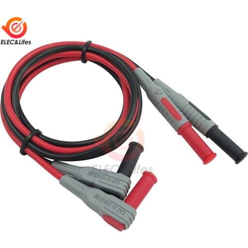 P1032 P1033 Multimeter Test Cable Injection Molded 4mm Banana Plug Test Line Straight to Curved Test Cable Wire Red and Black