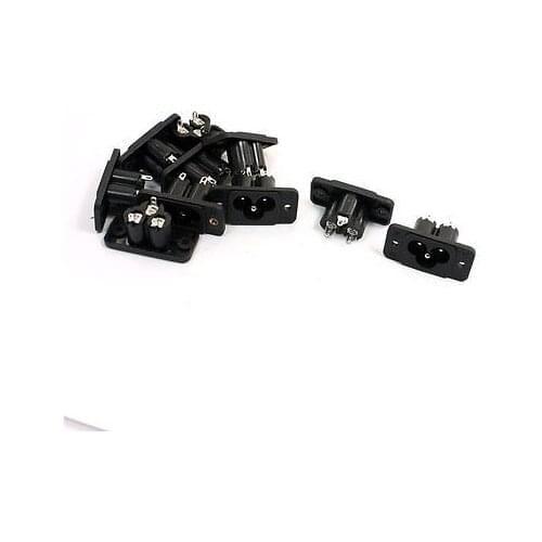 10pcs Plastic Pannel Mounted Male Plug C6 Inlet Adapter AC 250V 2.5A SC-190