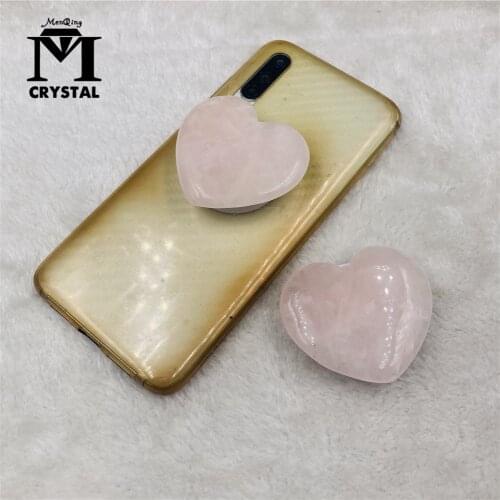 Natural Crystal Mobile Phone Bracket Rose Quartz Phone Finger Holder Phone Holder Stand