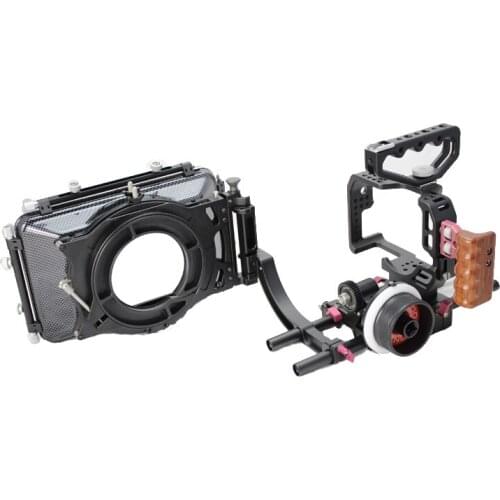 HONTOO gh4 cage gh4 kit full set rig cage with single side handle + Universal matte box + follow focus