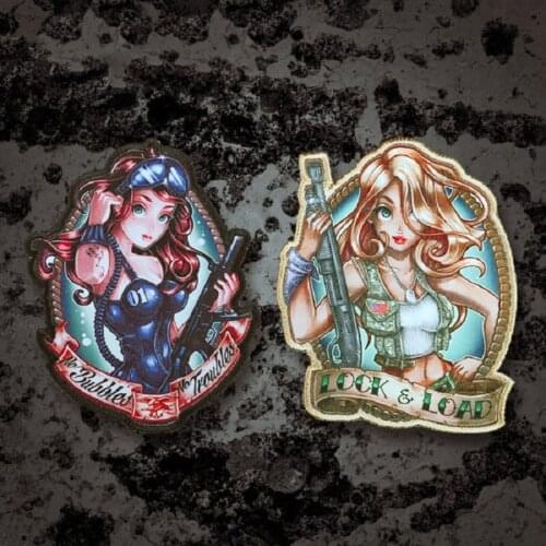 Sexy Curls Female Soldier Series Seal Army Warrior Patch Super Exquisite Velcro Chapter For Clothes Vest Bag DIY Decor Badges