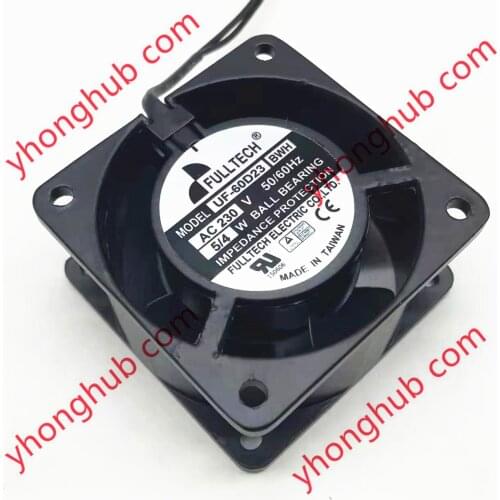 FULLTECH UF-60D23 BWH Server Cooling Fan AC 230V 5/4W 60x60x30mm 2-wire