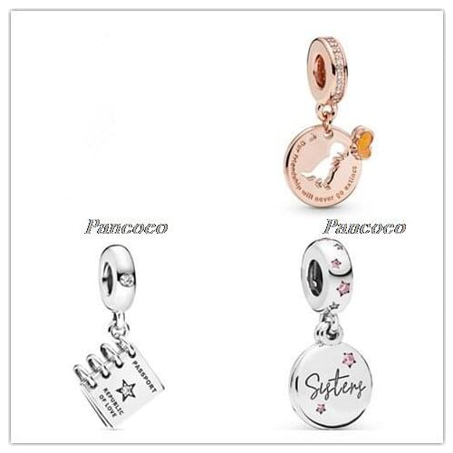 925 Sterling Silver Baeds Republic Of Love Passport Dangle Charm Fit Pandora Women Bracelet & Necklace Diy Jewelry