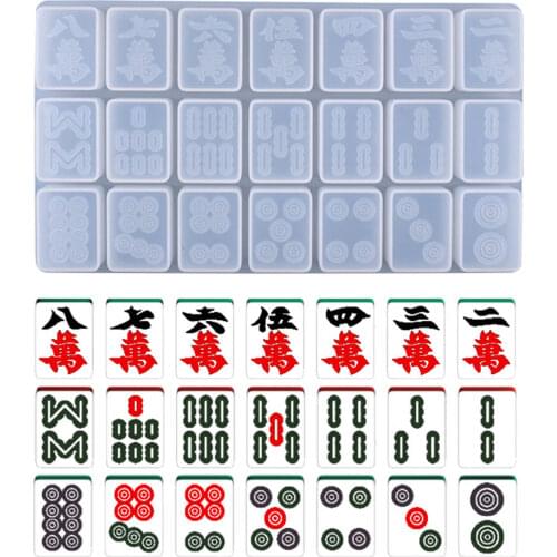 DIY Silicone Small Mahjong Mold Crystal Drop Gel High Mirror Idea Handmade Mold Dried Flower Resin Decorative DIY Hand Crafts