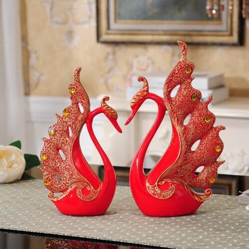 NORDIC CREATIVE RESIN SWAN ORNAMENTS ART HOME FENGSHUI LIVINGROOM TABLE FIGURINES CRAFTS OFFICE DESKTOP ANIMAL PLATES DECORATION