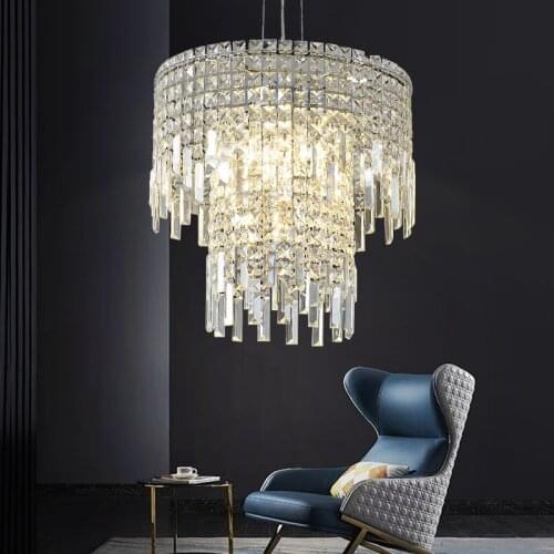 YOOGEE Crystal Vintage Pendant Ceiling Lamps Luxury Chandelier for Bedroom Living Dining Room LED Light Kitchen Island