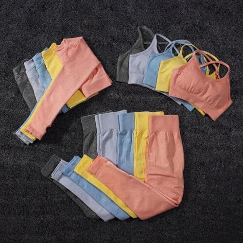 Women Yoga Clothes Fitness Bra High Waist Running Leggings Seamless Workout Pants Energy Elastic Trousers Gym Tights Sportswear