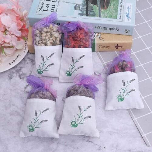1pc Natural Flowers Jasmine Lavender Bud Dried Flower Sachet Bag Aromatherapy Wardrobe Desiccant Sachet Car Room Air Refreshing
