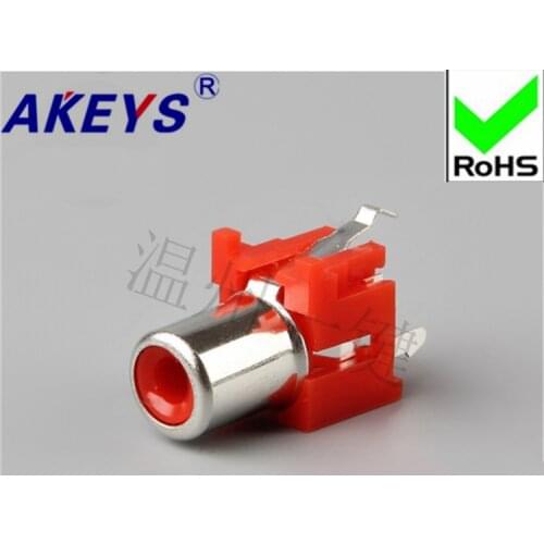 10 PCS AV co-core socket 3-pin RCA seat single hole PCB welded audio and video socket lotus seat AV-8.4-6A