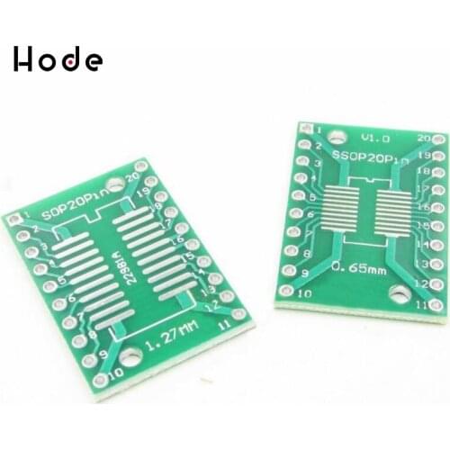 10PCS SOP20 SSOP20 TSSOP20 to DIP20 PCB SMD DIP/Adapter plate Pitch 0.65/1.27mm