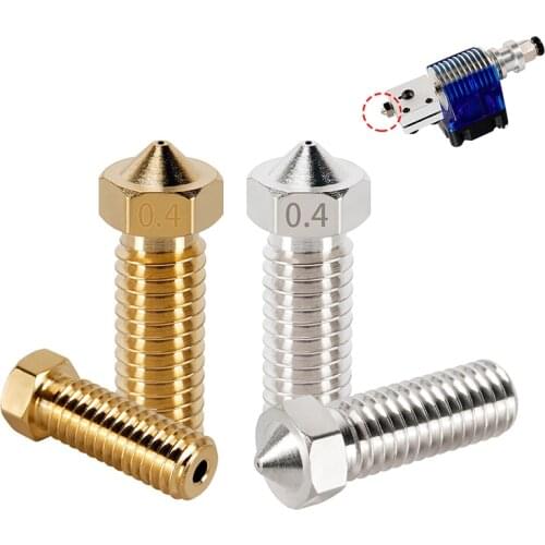 3pcs/lot 3D Printer E3D V5 V6 Stainless Steel Brass Volcano Nozzle M6 Thread Hotend Nozzles 0.2mm-1.2mm For 1.75mm Filament