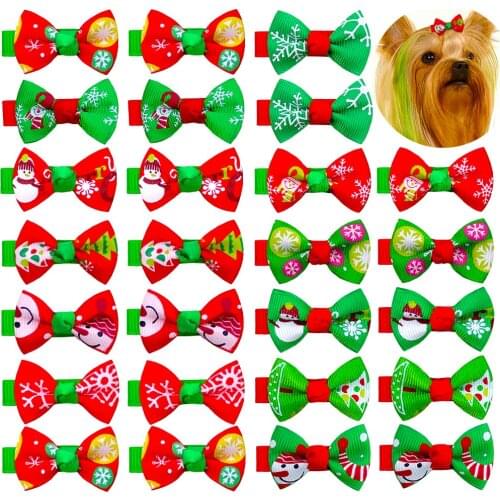 50pcs Christmas Pet Dog Cat Hair Clips Dog Hair Bows Hair Accessories Dog Grooming Pet Supplies