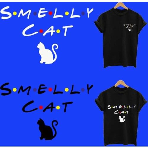 Appliques thermo stickers on clothes smelly cat stripes iron on patches patches for clothing heat transfer stickers custom patch