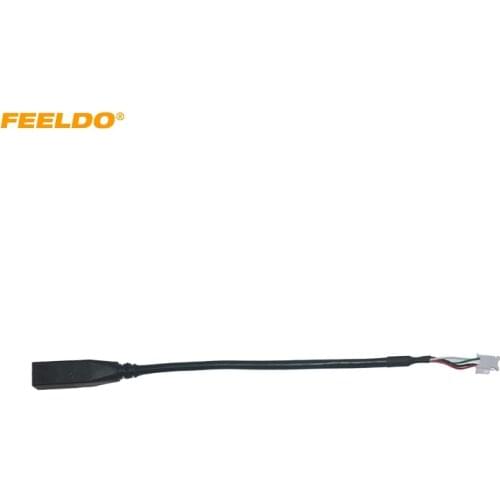 FEELDO Car Audio Radio 4Pin Connector to USB Input Wire Adapter For Toyota Camry Corolla Mazda Standard Original Auto USB Cable