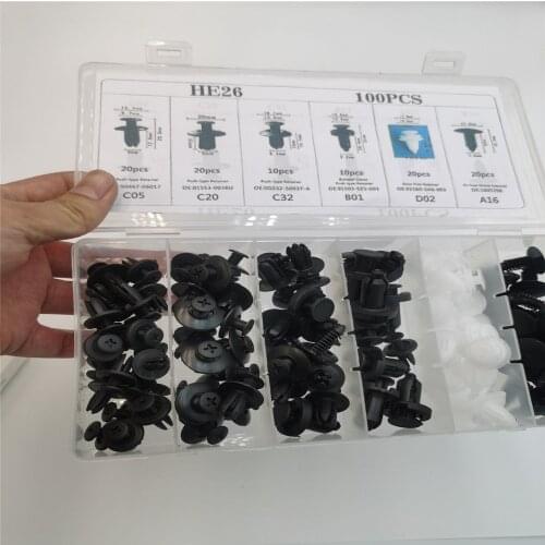 100pcs Auto Fastener Clip For Citroen C1 C2 C3 C4 C5 C6 C8 C4L Elysee Xsara CACTUS DS3 DS4 DS5 DS5LS DS6