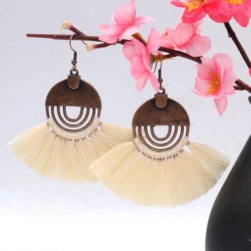 Bohemia Tassel Earrings for Women Fashion Hollow Round Statement Earring Jewelry Gift Orecchini Pendientes Mujer Weekend Party