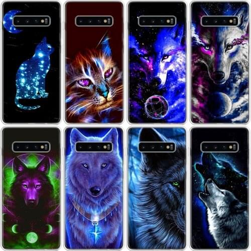 Cool color wolf and heart Phone Case For Samsung Galaxy A51 A71 A50 A70 A90 A10S A20S A20E A21 A30 A40 A41 A01 M30S A6 A7 A8 A9
