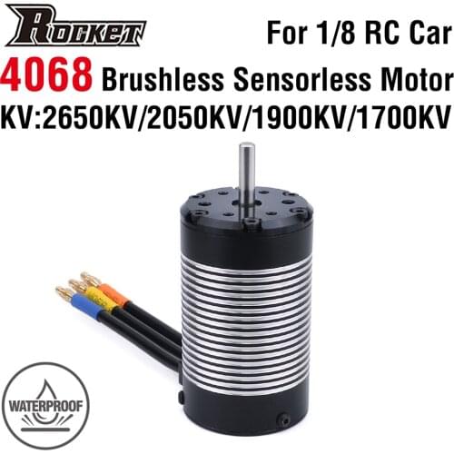 Rocket 4068 Waterproof Brushless Sensorless Motor 2650KV 2050KV 1900KV 1700KV for 1/8 Truggy TRX4 Tamiya Axial Drift RC Car
