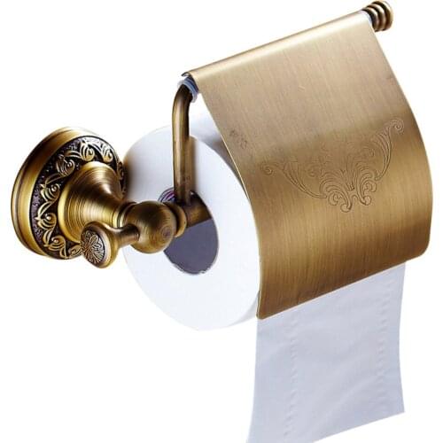 Leyden Antique Brass Wall Mounted Bathroom Toilet Paper Holder Modern Toilet Paper Tissue Roll Paper Holder Bathroom Accessories