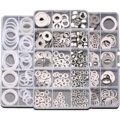 DIY combination washer set boxed screw cap stainless steel flat washer insulated red steel paper nylon waterproof gasket