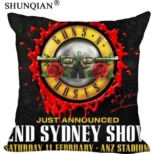 Custom Pillowcase Guns N Roses Square Zipper Pillow Cover 35X35,45X45,60X60cm(Two Sides) Print Your Pictures Pillow Cases