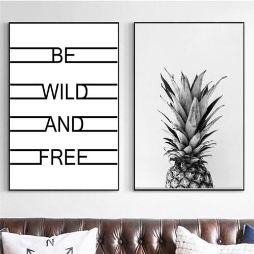 Pineapple Posters Nordic Inspirational Wall Art Canvas Print Wall Picture for Living Room Decoration Bedroom Kitchen Decor