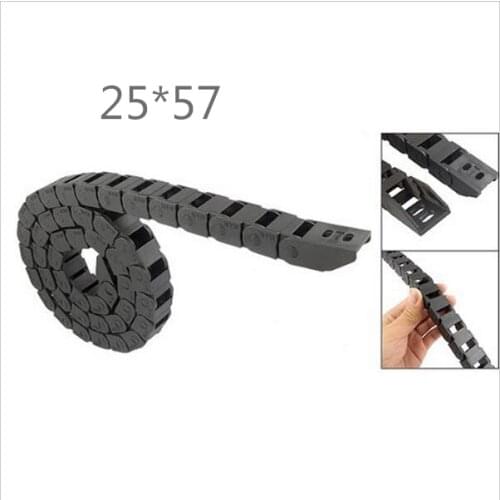 Free Shipping 1M 25*57 mm Plastic Cable Drag Chain For CNC Machine,Inner diameter opening cover,PA66