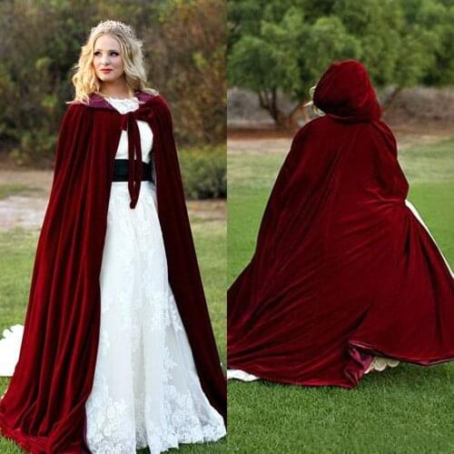 Christmas Cloaks Gothic Hooded Velvet Hooded Cloak Gothic Wicca Robe Medieval Witchcraft Larp Cape Women Wedding Jackets Wraps