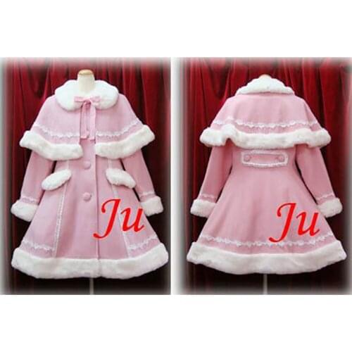 Gothic Lolita Punk Wool Coat Cape Dress Cosplay Costume Tailor-made[CK522]