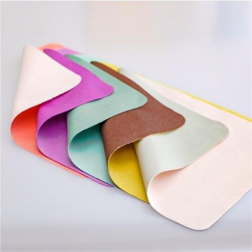 5pcs/lots High Quality Chamois Glasses Cleaner Double-sided Color 14*17CM Glasses Cleaning Cloth For Lens Phone Cleaning Wipe
