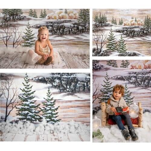 Snow Scene Newborn Backdrop for Photography Winter Christmas Baby Shower Birthday Party Children Artistic Portrait Photo Studio