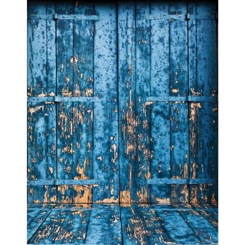 TR Photographic Background Backdrop Blue Wood Door Photo Backdrop Newborn Baby Vintage Wedding Backgrounds for Studio Customized