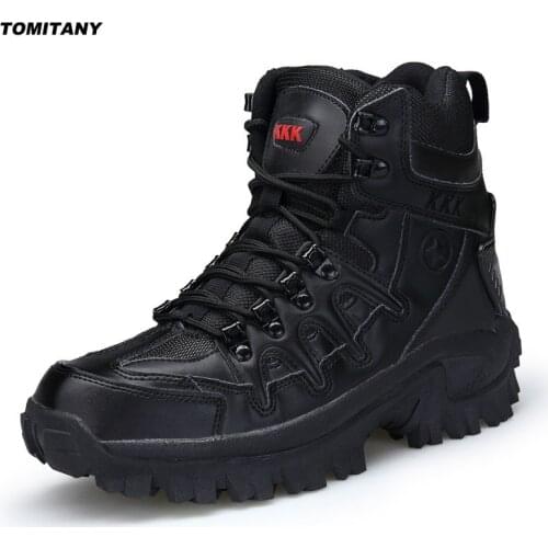 Outdoor Sports Tactical Men Boots Hiking Shoes for Mountain Shoes for Camping Climbing Imported Leather Winter Boots