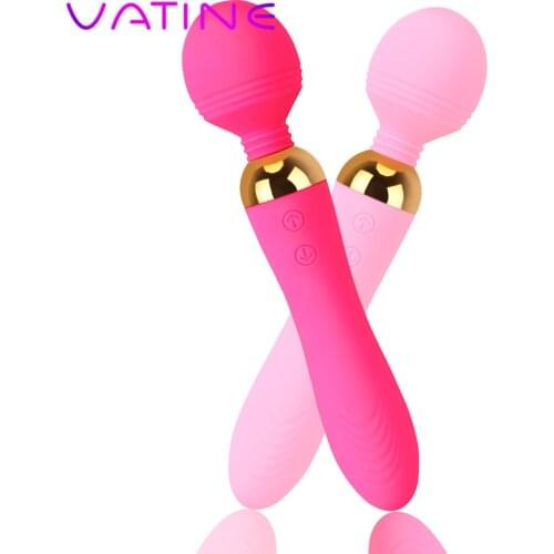 VATINE Body Massager G Spot Vibrator 18 Speeds AV Magic Wand Dual Motors Powerful Clitoris Nipple Stimulator Sex Toys for Woman