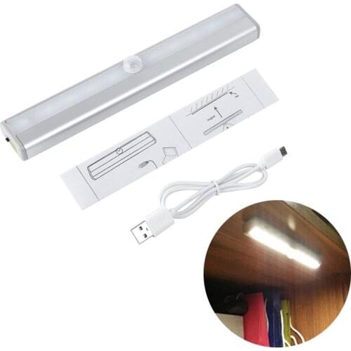 10 LED PIR LED Light Lamp Motion Sensor Under Cabinet Night Light Cupboard Wardrobe Lampara Closet Stairs Wall Light for Bedroom
