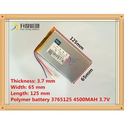 3.7V 4500mAH 3765125 PLIB polymer lithium ion battery Li-ion battery for tablet pc GPSe-book HKpost