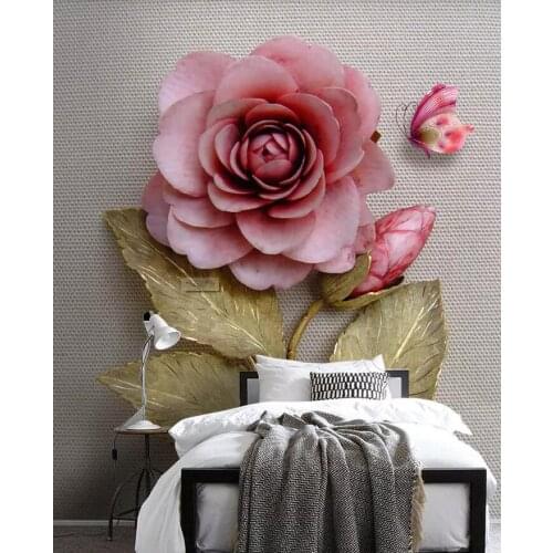 3D three dimensional rose butterfly porch background wall decoration painting