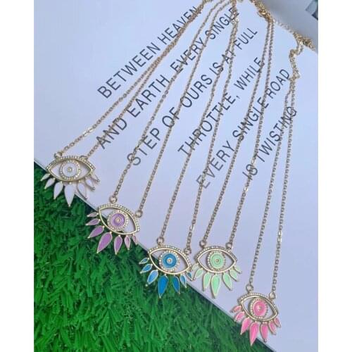 5Pcs/Lot Wholesale Custom Decoration Diversity Gold Plated Brass Eye Connector Charms Pendant Necklace