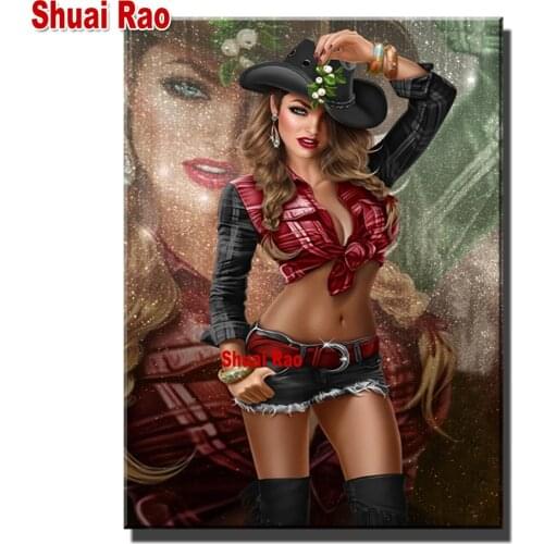 5d Diy Diamond Painting Rhinestone"Fantasy cowboy girl"Cross Stitch Kit Diamond Embroidery Puzzle Pictures Mosaic Handmade Art