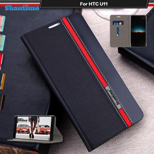 Luxury PU Leather Case For HTC U11 Flip Case For HTC U11 Phone Case Soft TPU Silicone Back Cover