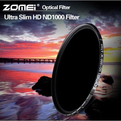 ZOMEI 77mm ND1000 Slim HD ND Filter 18 Layers Multi-coated 10-stop/3.0 Neutral Density Gray Filter For Canon Nikon Sony Fujifilm