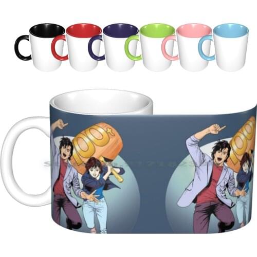 City Hunter Alias Nicky Larson 100 Tonnes Ceramic Mugs Coffee Cups Milk Tea Mug City Hunter City Hunter Manga Cartoon Cartoons