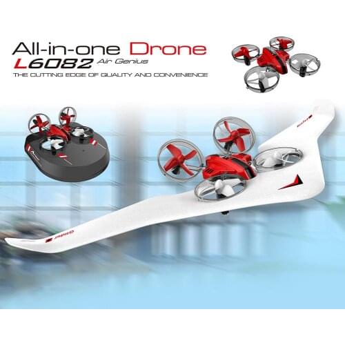 3 in 1 RC Vehicle Flying Drone Land Driving Boat Mini Quadcopter Glider Hovercraft Boat Mode Fixed Wing Children Kids Toy Gift