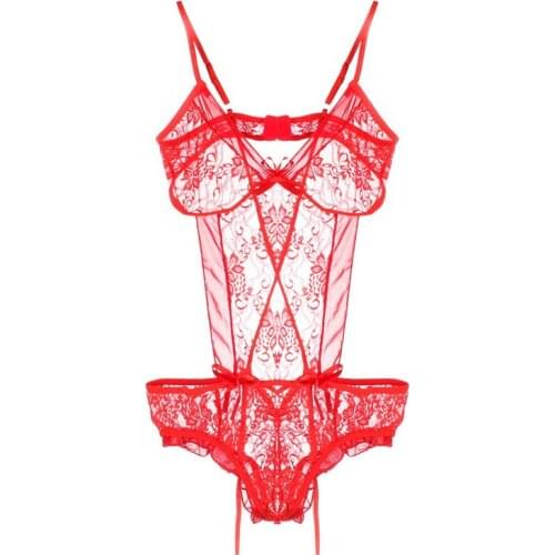 Fashion Women Sexy Teddy Lingerie Push Up Padded Lace Babysuit G-String Nightwear