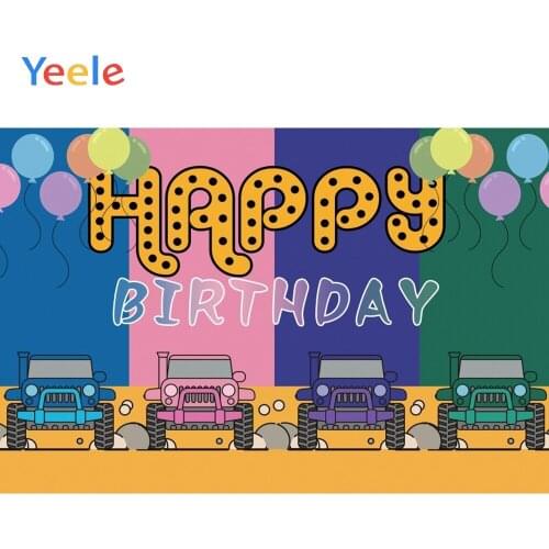 Cartoon Car Balloons Baby Birthday Party Decor Photophone Child Photo Backdrop Custom Photographic Backgrounds For Photo Studio