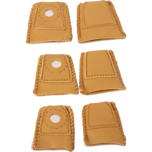 2pcs Leather Coin Thimble Soft Artificial Sheepskin Needlework Finger Cover Tip Quilting Patchwork Sewing Tools