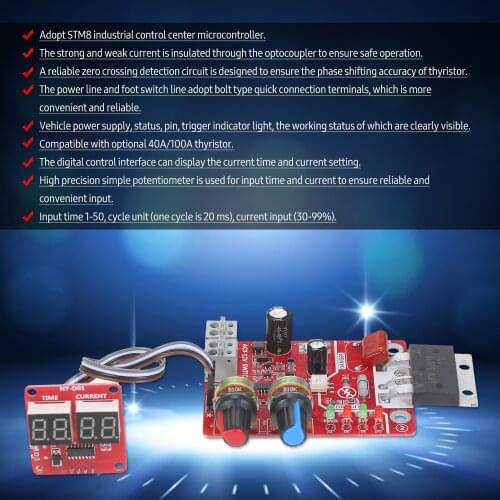 100A Spot Welding Control Board DIY Control Board Digital Display Single Chip Microcomputer for Adjusting Time and Current