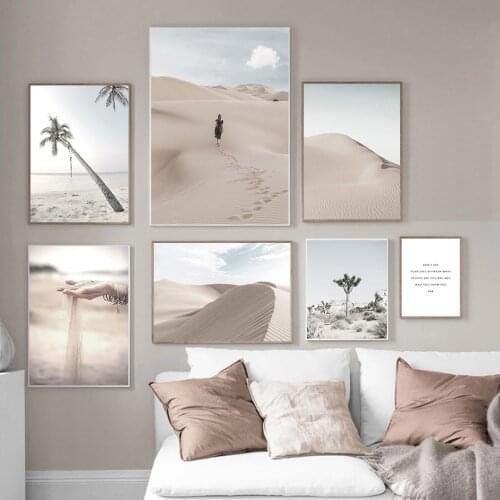 Seaside Desert Picture Modern Seascape Photography Printing Canvas Painting for Living Room Bedroom Art Wall Decoration Poster